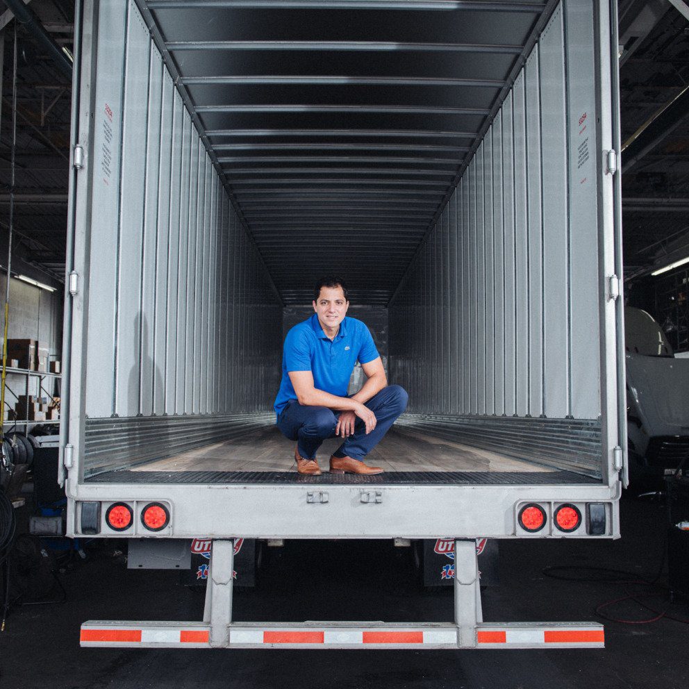 Nick Sinanovic in a Vega Transport Truck